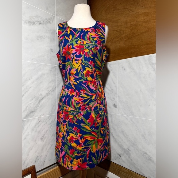 Never worn J. Crew Multi-Color Floral Canvas Dress size 8 - Picture 1 of 16